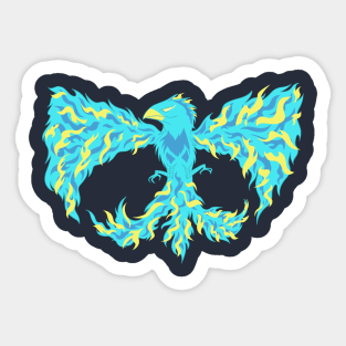 Blue Flame Phoenix Sticker